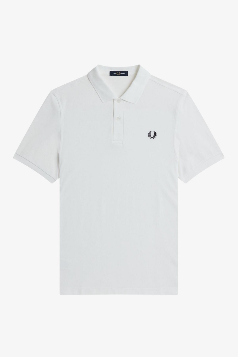 Fred Perry Shirt Fred Perry M6000 Hombre Blancos Azul Marino | PMXQX65667