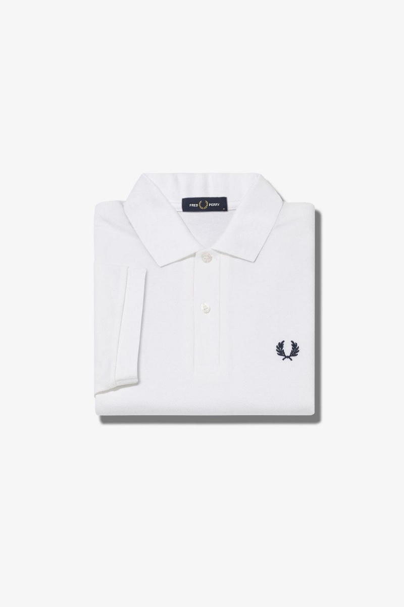 Fred Perry Shirt Fred Perry M6000 Hombre Blancos Azul Marino | PMXQX65667