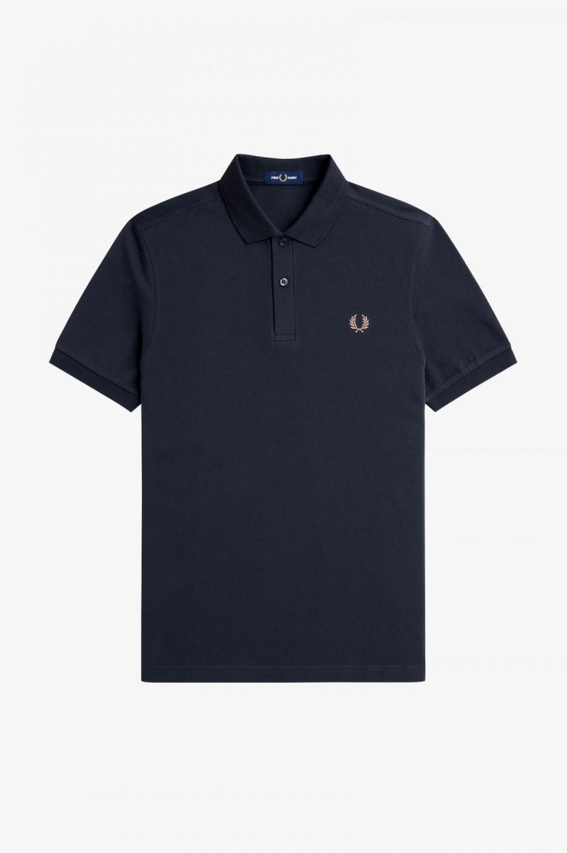 Fred Perry Shirt Fred Perry M6000 Hombre Azul Marino Rosas Oscuro | ZMXNQ50102