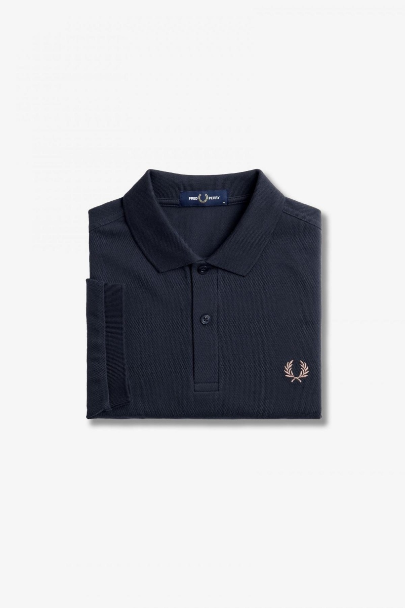 Fred Perry Shirt Fred Perry M6000 Hombre Azul Marino Rosas Oscuro | ZMXNQ50102