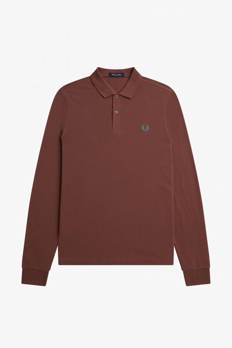 Fred Perry Shirt Fred Perry M6006 Hombre Marrom Verde Menta Oscuro | LMXTR15583