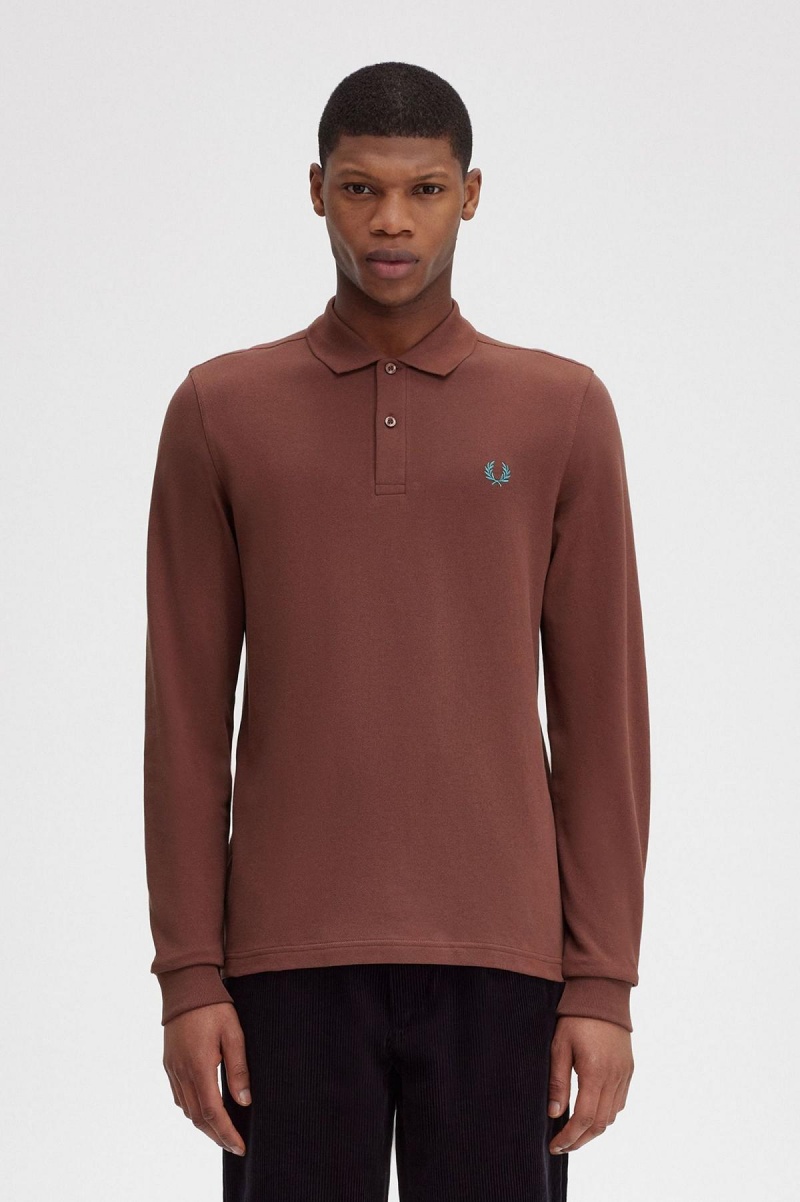 Fred Perry Shirt Fred Perry M6006 Hombre Marrom Verde Menta Oscuro | LMXTR15583