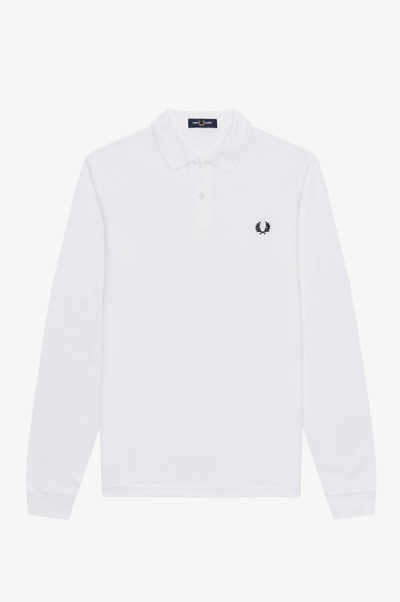 Fred Perry Shirt Fred Perry M6006 Hombre Blancos Azul Marino | XMXGW75596