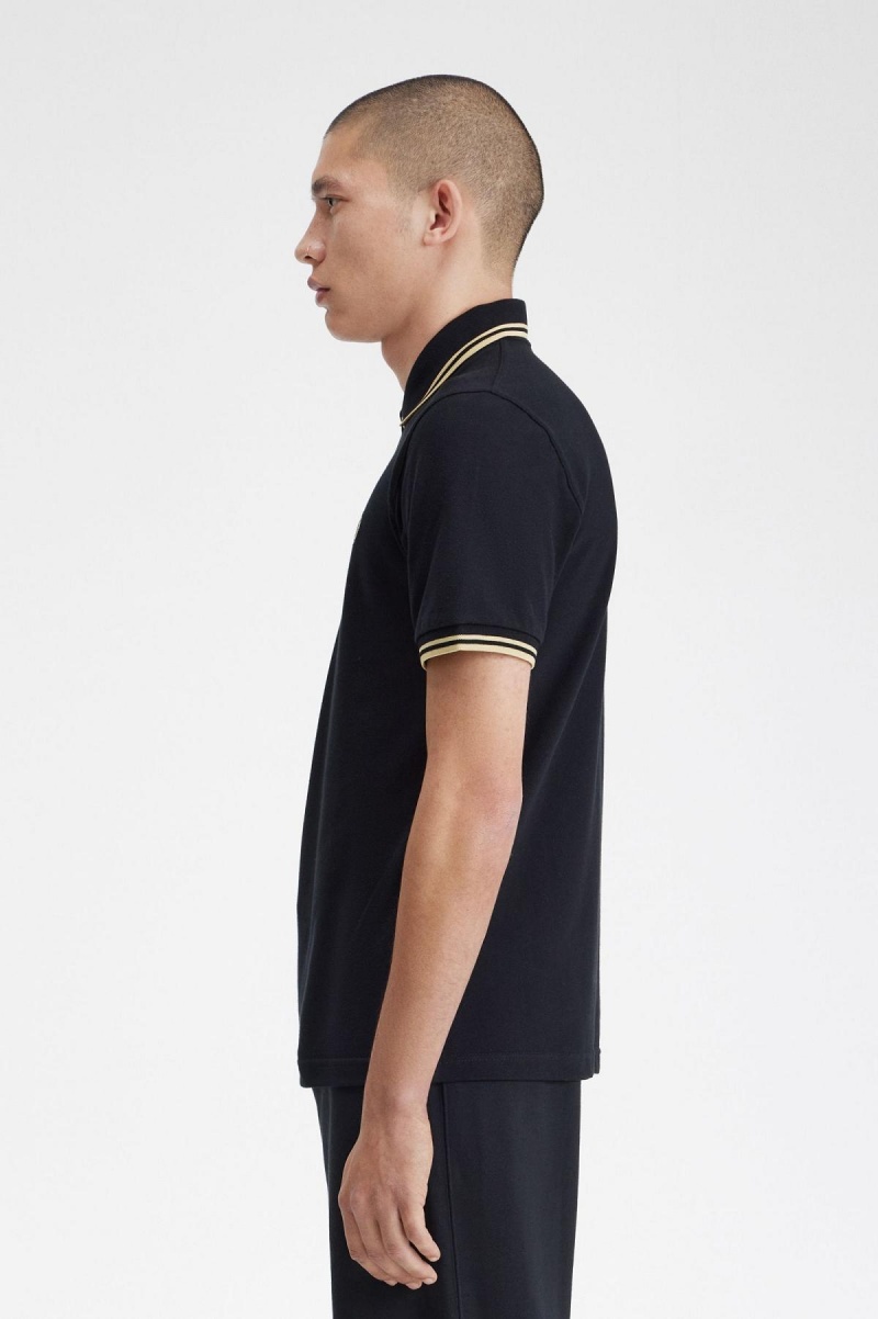 Fred Perry Shirt Fred Perry Makati M12 Hombre Negros | MXQCS18886