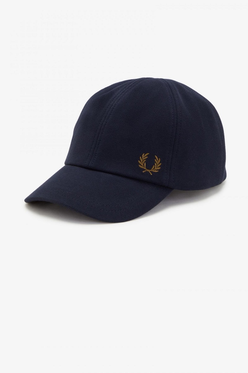 Gorra Fred Perry Classic Piqué Accessories Azul Marino Azules | ZMXMJ47496