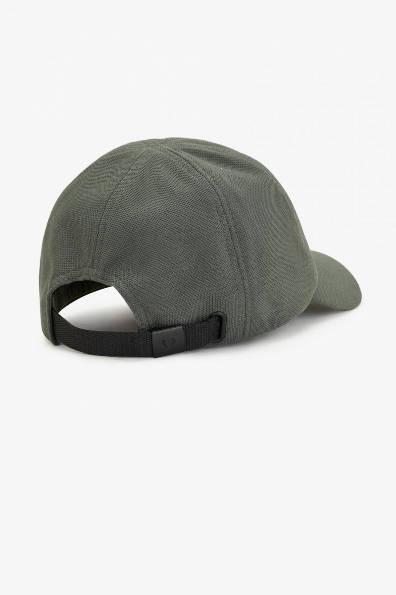 Gorra Fred Perry Classic Piqué Accessories Verdes Negros | MXZDE12764