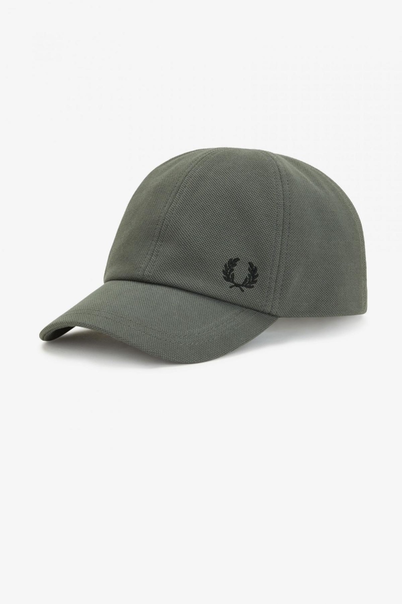 Gorra Fred Perry Classic Piqué Accessories Verdes Negros | MXZDE12764