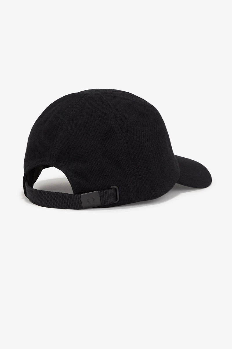 Gorra Fred Perry Classic Piqué Accessories Negros Blancos | XMXGW89731