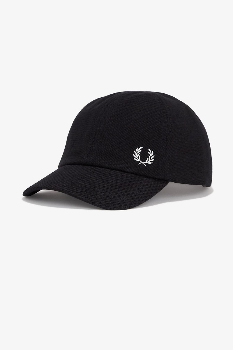 Gorra Fred Perry Classic Piqué Accessories Negros Blancos | XMXGW89731