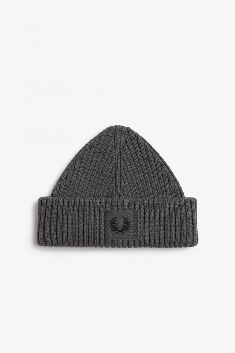 Gorro Fred Perry Branded Patch Acanalado Accessories Verdes Negros | UMXTG89605