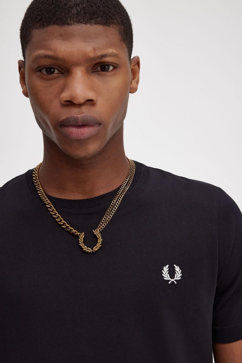 Joyería Fred Perry Double Chain Laurel Wreath Necklace Accessories Dorados | EMXHC62905