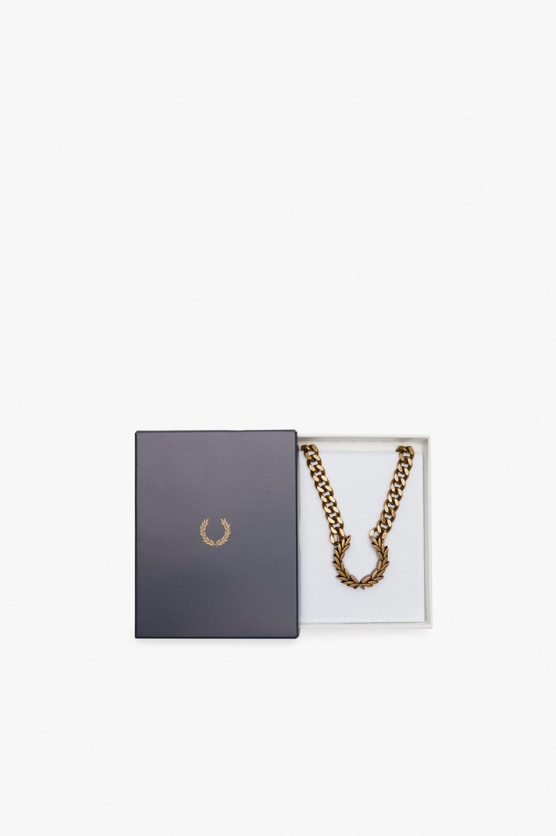 Joyería Fred Perry Fornido Laurel Wreath Necklace Accessories Dorados | EMXHC69498