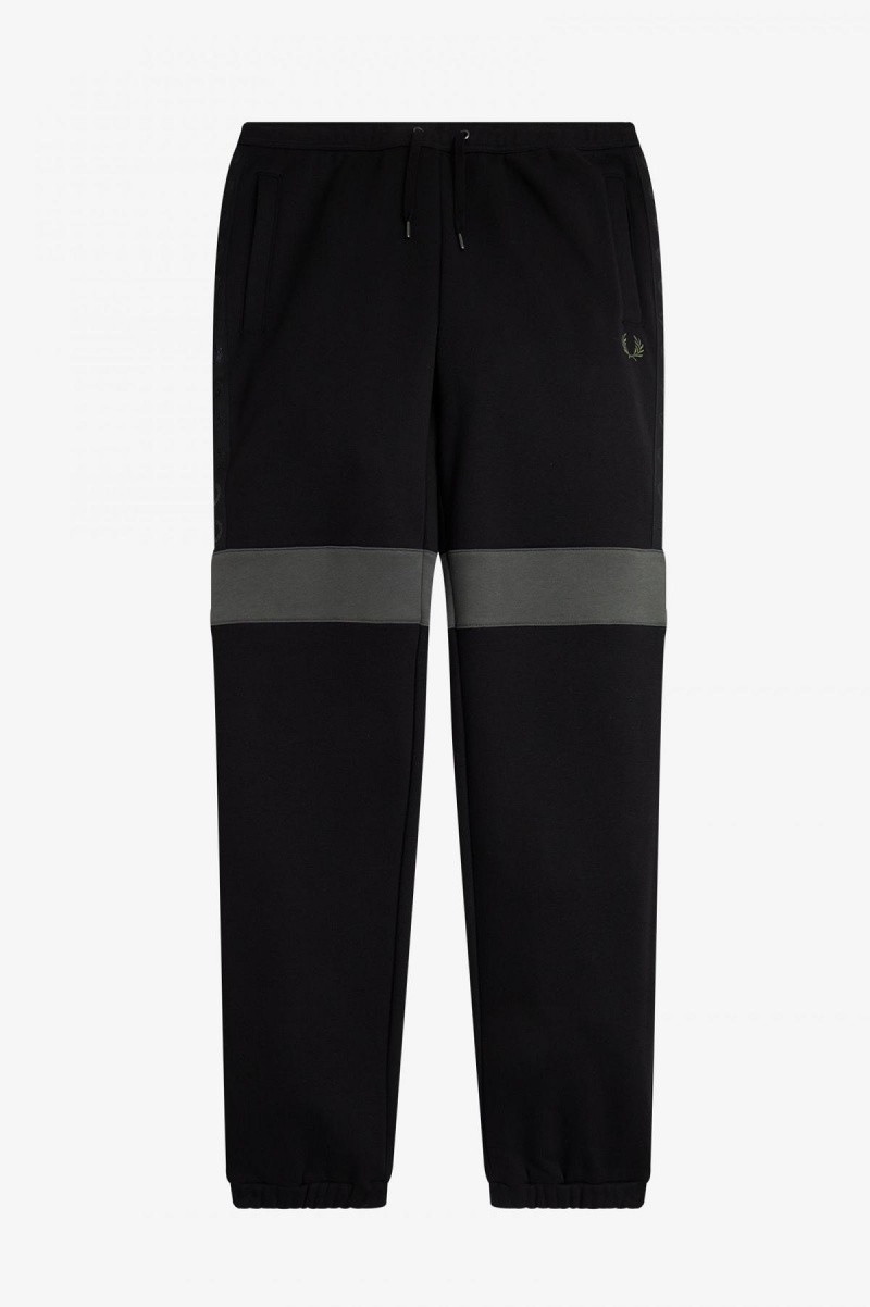 Pantalones Fred Perry Colour Block Sweat Pants Hombre Negros | SMXNY39556