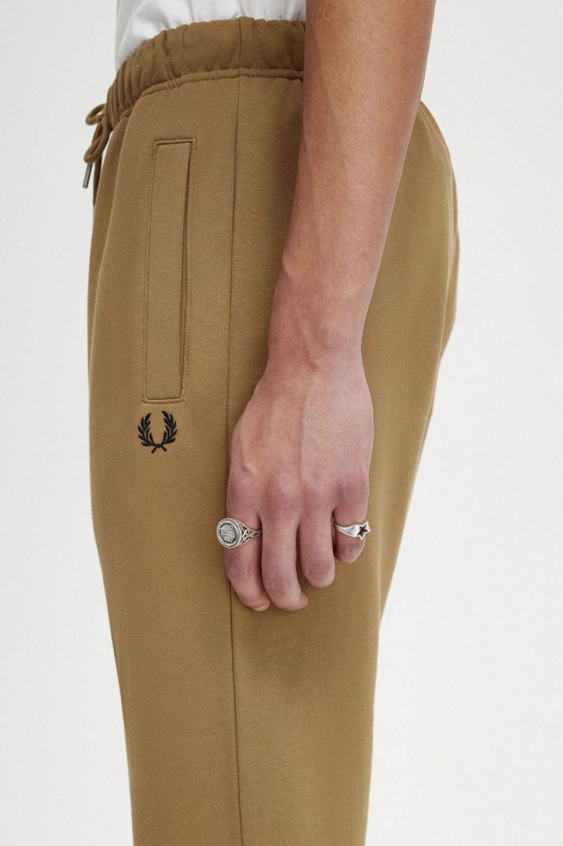 Pantalones Fred Perry Loopback Sweatpants Hombre Shaded Stone / Burnt Tobacco | MXJZR65509