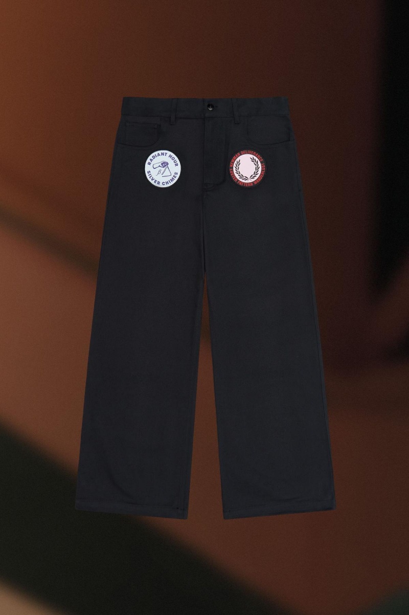 Pantalones Fred Perry Patch Detail Denim Trousers Hombre Negros | MXQCS80959