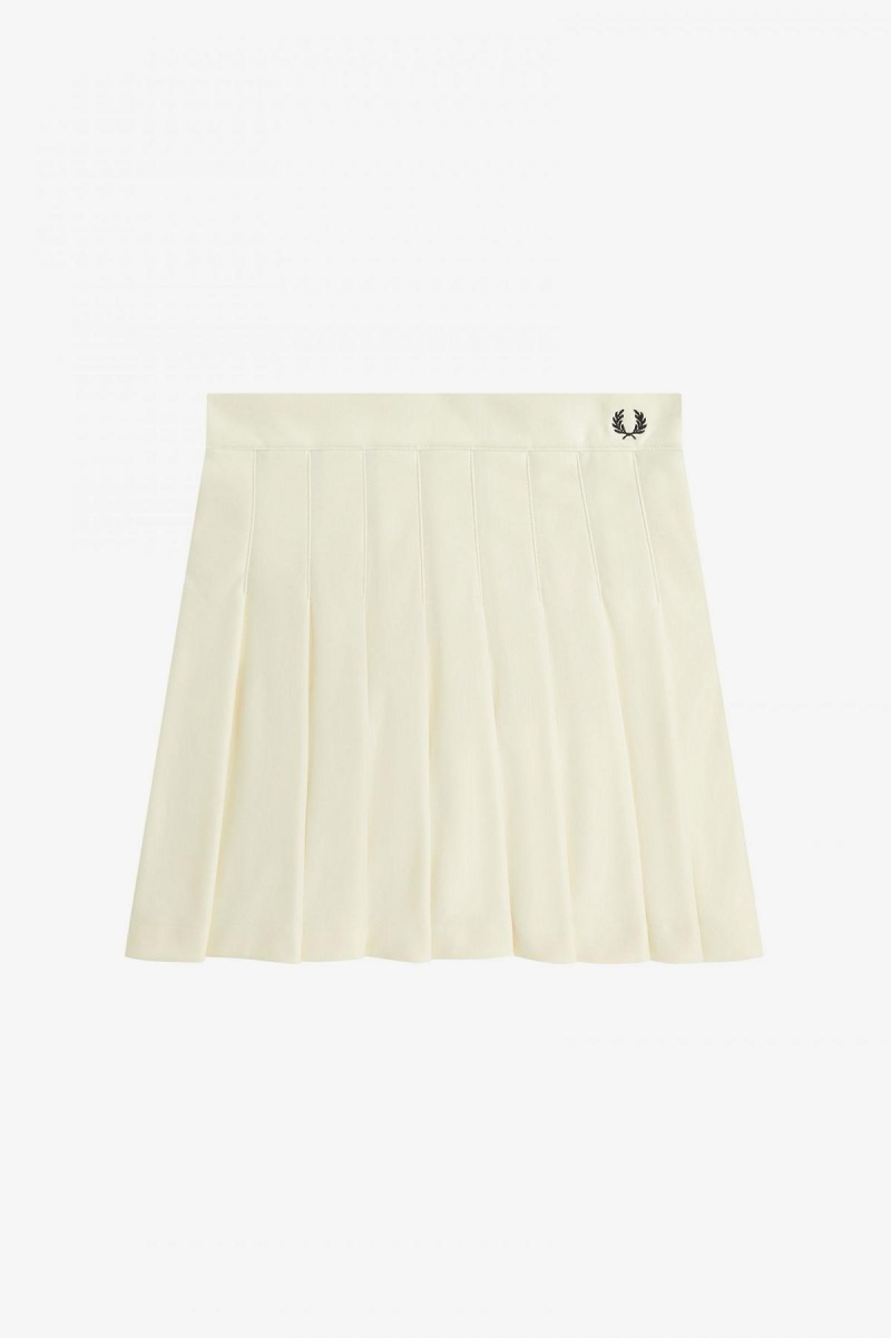 Pantalones Fred Perry Plisado Tenis Mujer Ecru | TMXPQ84678