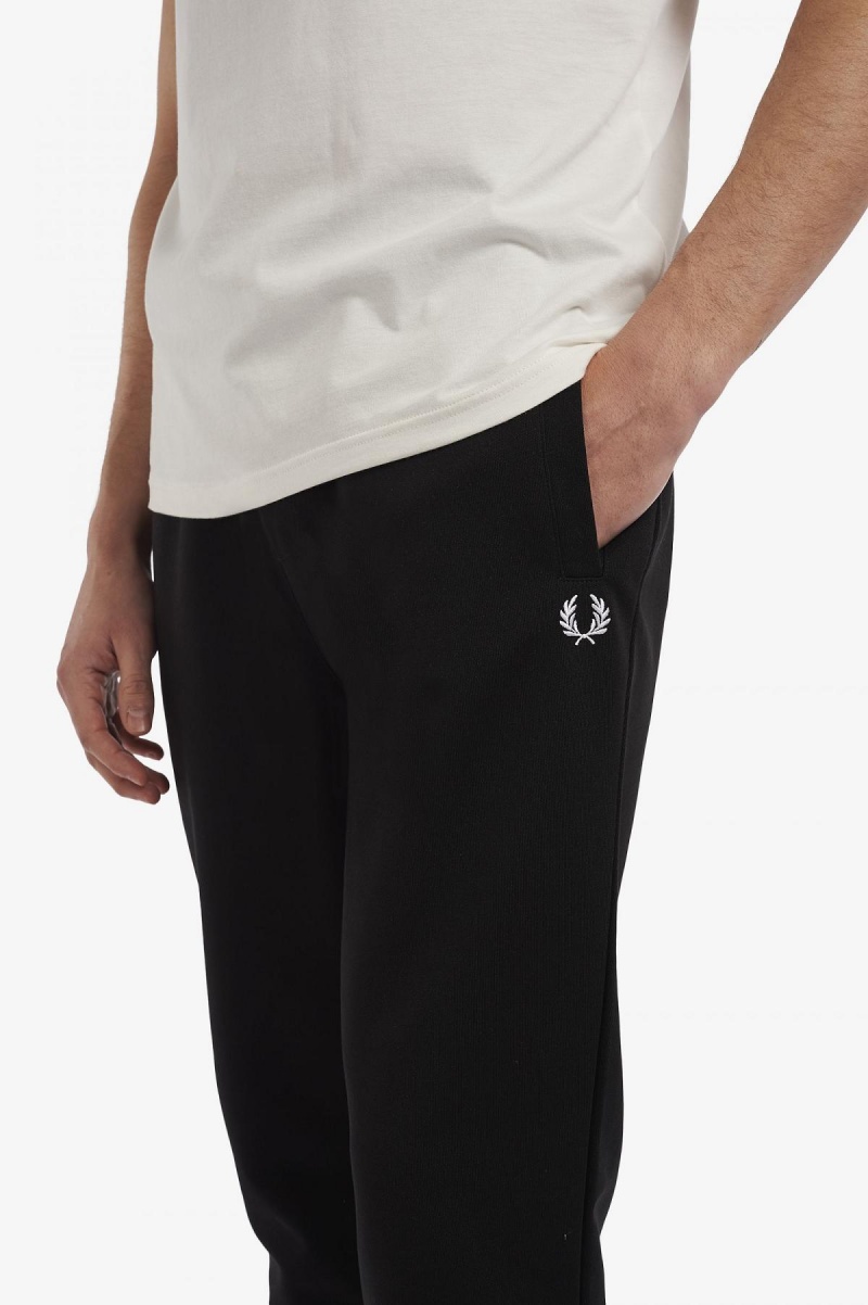 Pantalones Fred Perry Reverse Tricot Pista Pants Hombre Negros | PMXER76144