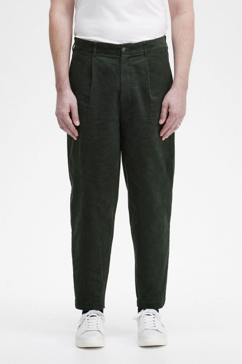 Pantalones Fred Perry Waffle Cord Tapered Trousers Hombre Verdes | MXZDE72876