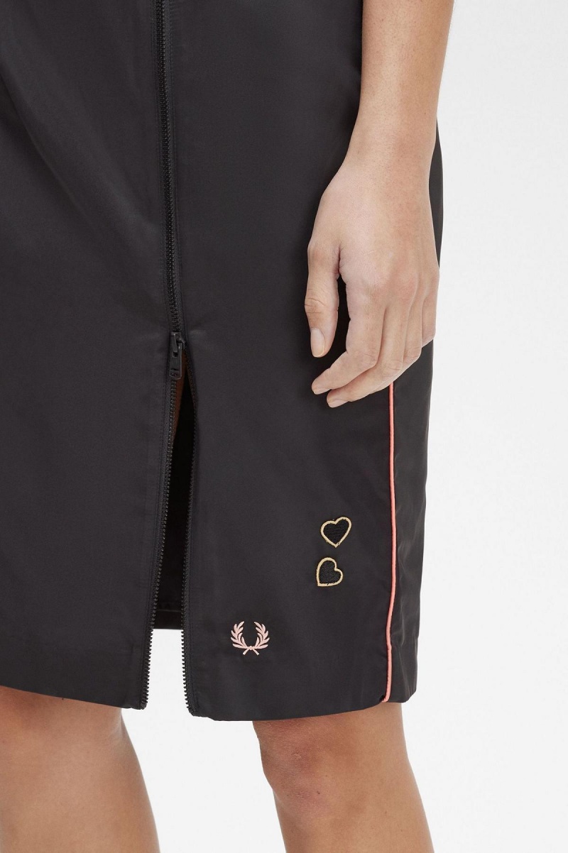 Pantalones Fred Perry Zip Detail Mujer Negros | QMXUV17178