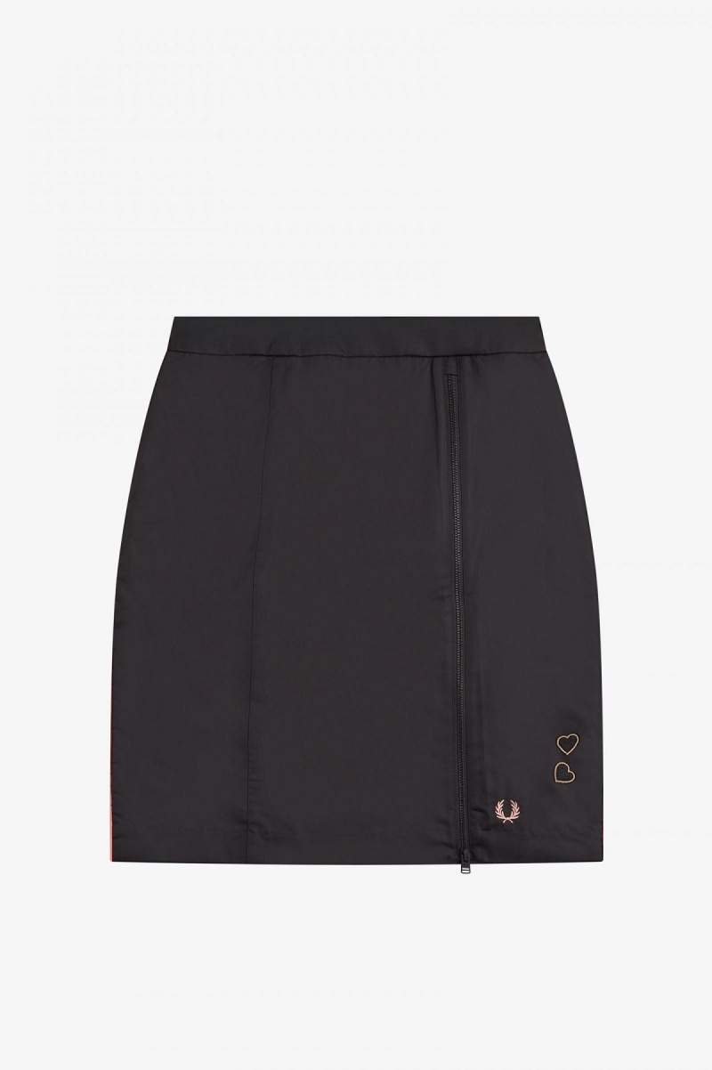 Pantalones Fred Perry Zip Detail Mujer Negros | QMXUV17178