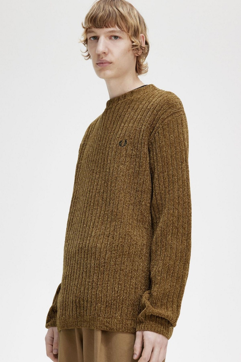 Prendas De Punto Fred Perry Chenille Rib Jumper Hombre Shaded Stone | TMXPQ99921