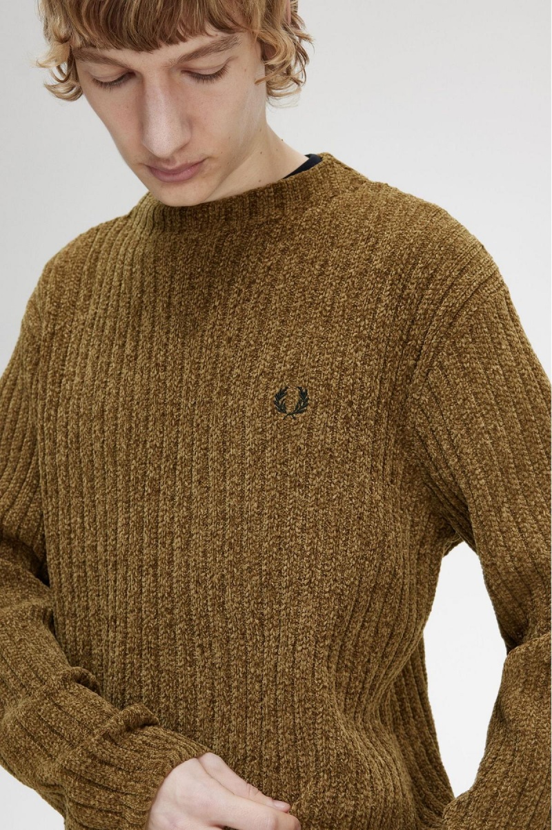 Prendas De Punto Fred Perry Chenille Rib Jumper Hombre Shaded Stone | TMXPQ99921