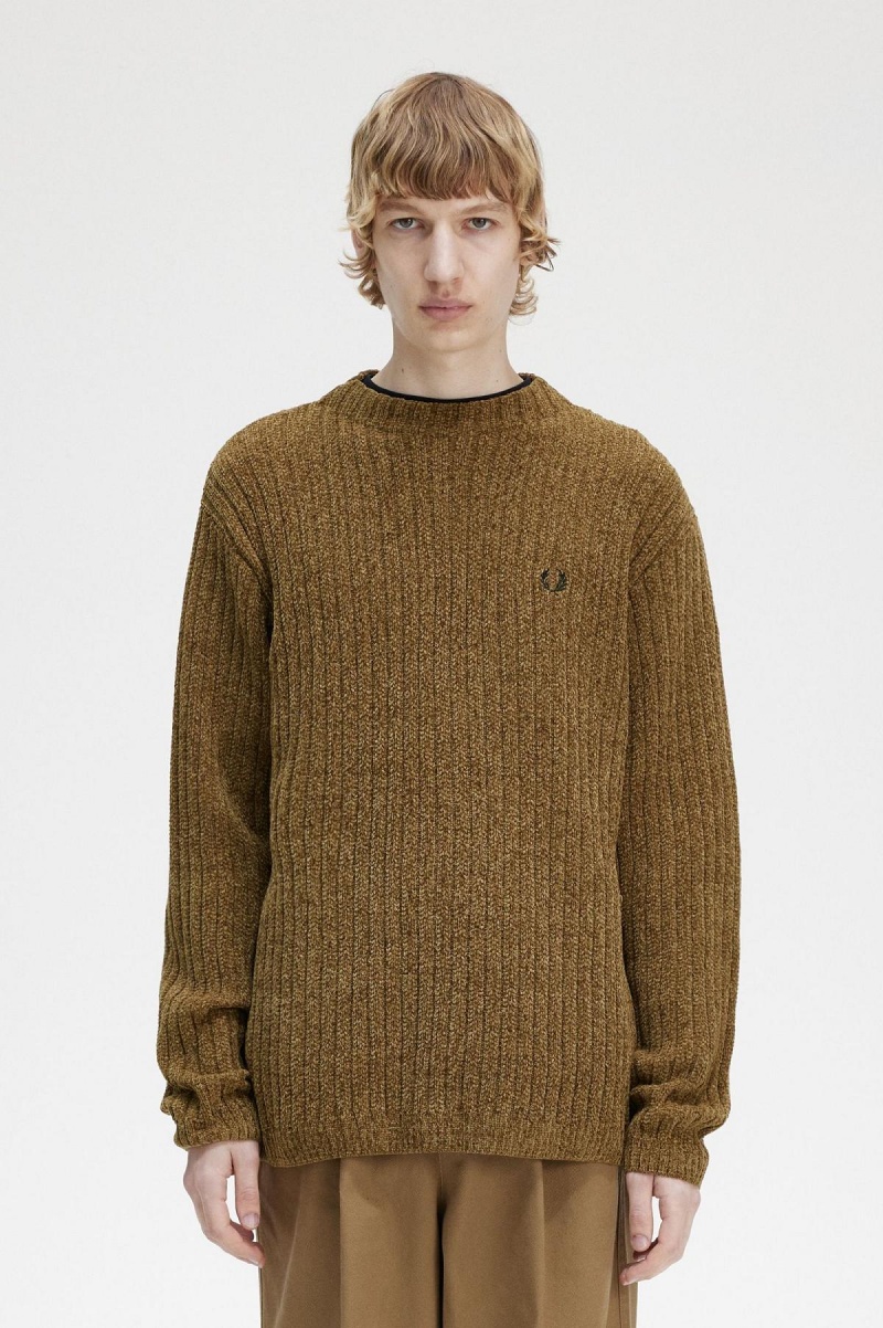 Prendas De Punto Fred Perry Chenille Rib Jumper Hombre Shaded Stone | TMXPQ99921