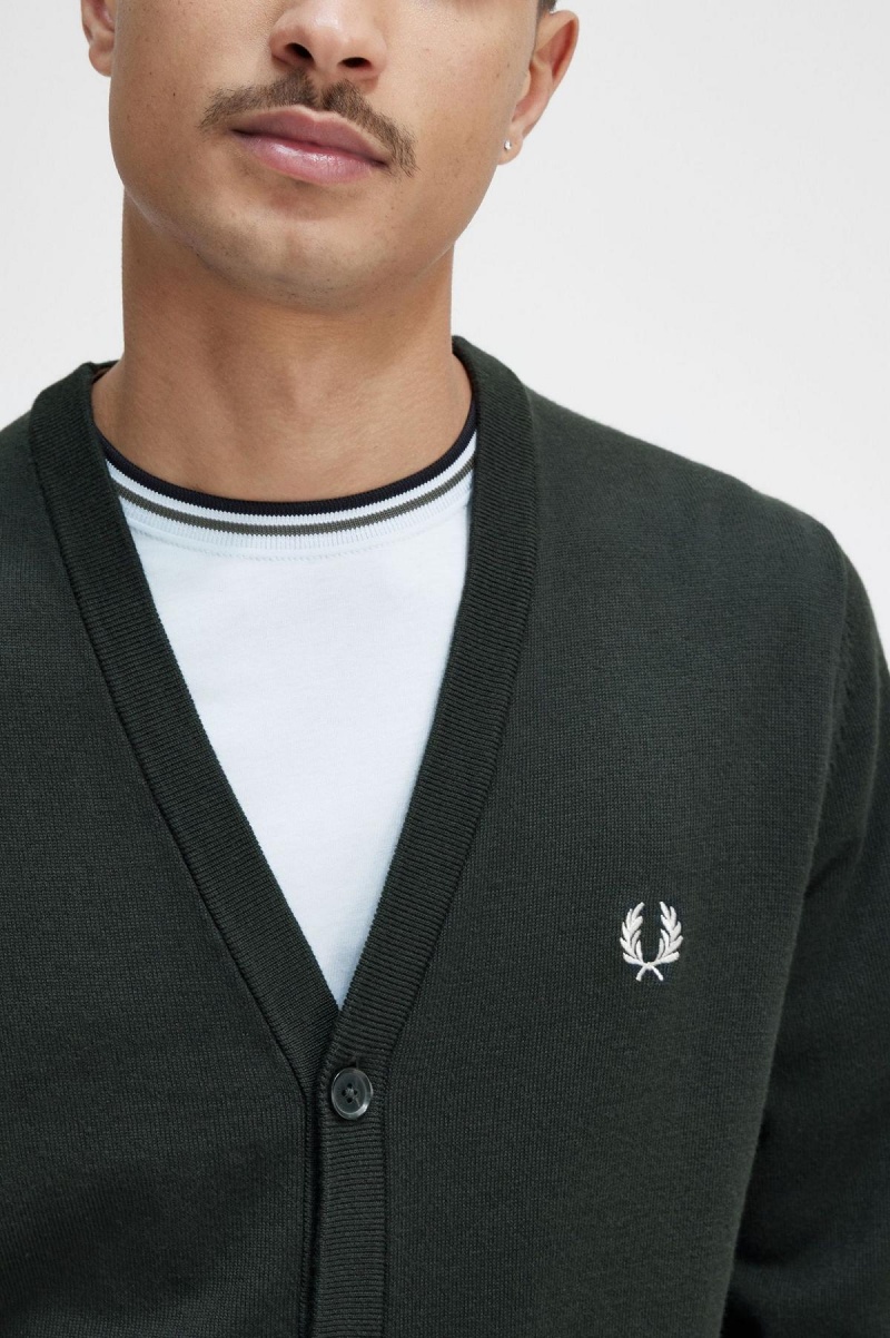 Prendas De Punto Fred Perry Classic Cardigan Hombre Verdes | DMXVO20957