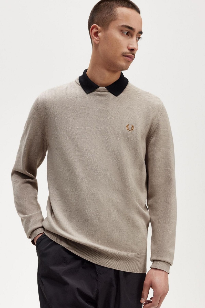 Prendas De Punto Fred Perry Classic Crew Neck Jumper Hombre Azules | LMXTR10048