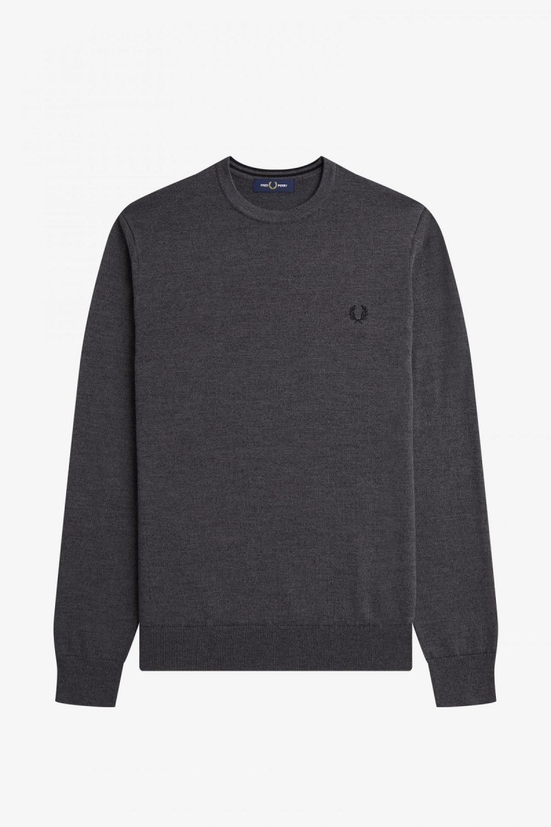 Prendas De Punto Fred Perry Classic Crew Neck Jumper Hombre Grises Oscuro | ZMXMJ90071