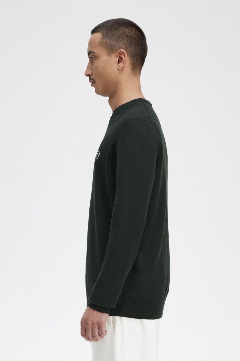 Prendas De Punto Fred Perry Classic Crew Neck Jumper Hombre Verdes | MXDYB17679