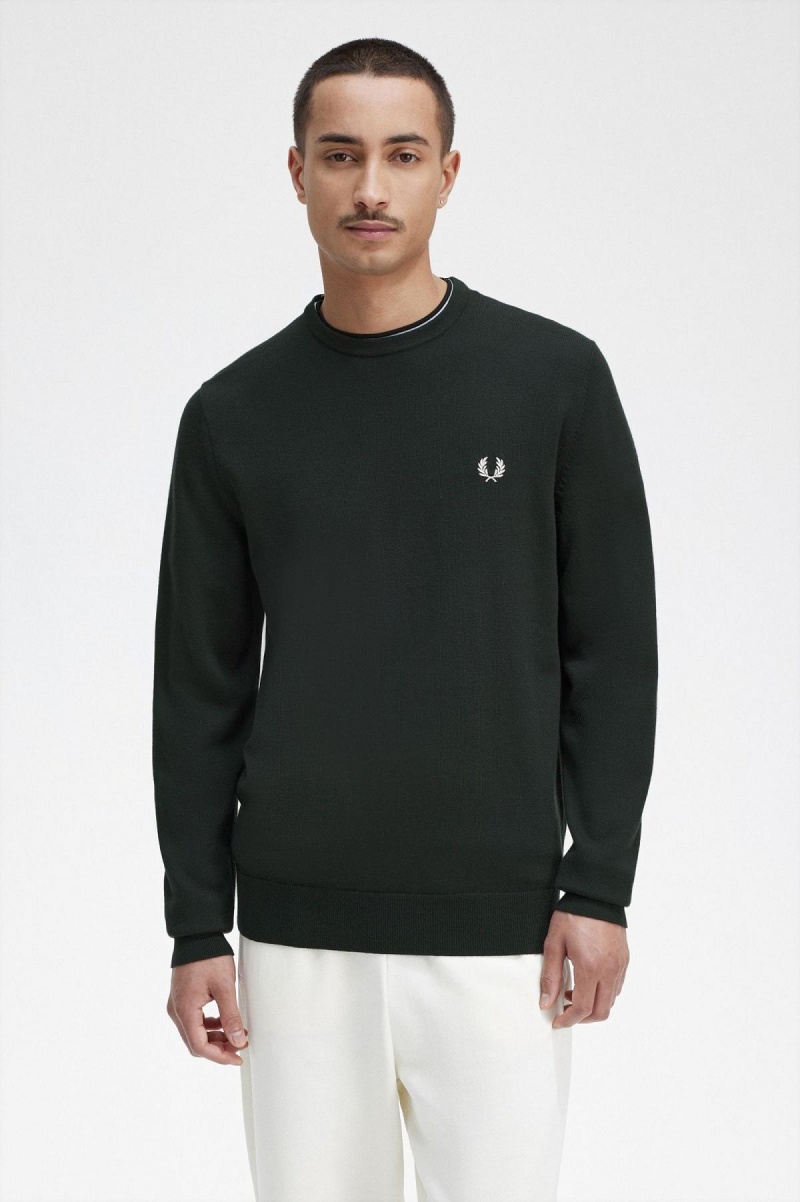 Prendas De Punto Fred Perry Classic Crew Neck Jumper Hombre Verdes | MXDYB17679