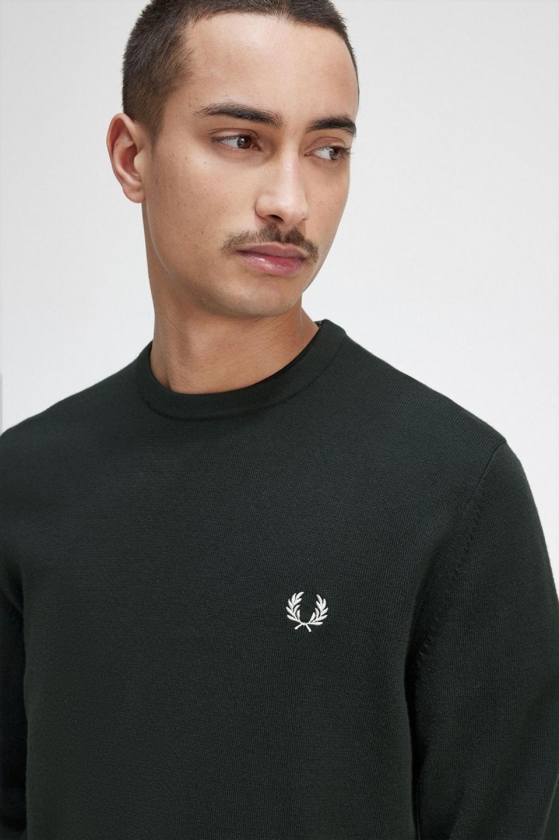 Prendas De Punto Fred Perry Classic Crew Neck Jumper Hombre Verdes | MXDYB17679