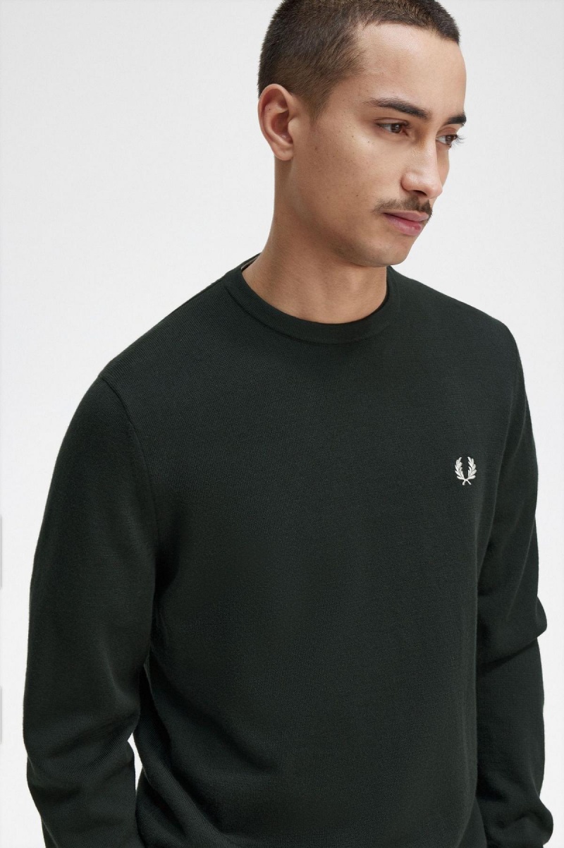 Prendas De Punto Fred Perry Classic Crew Neck Jumper Hombre Verdes | MXDYB17679