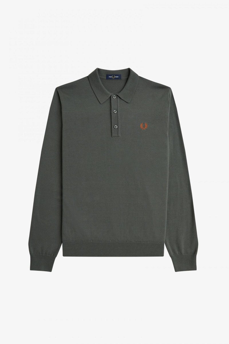 Prendas De Punto Fred Perry Classic De Punto Shirt Hombre Verdes | ZMXNQ57017