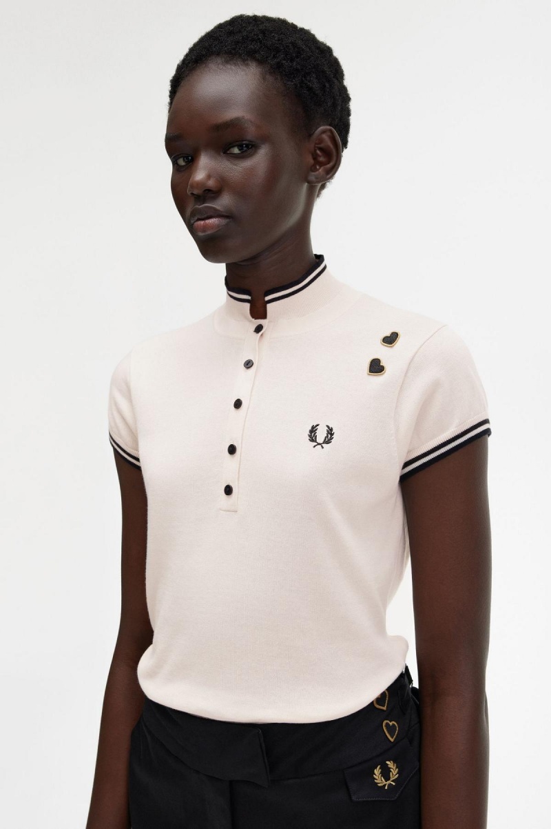 Prendas De Punto Fred Perry De Punto Shirt Mujer Rosas | MXICD25178