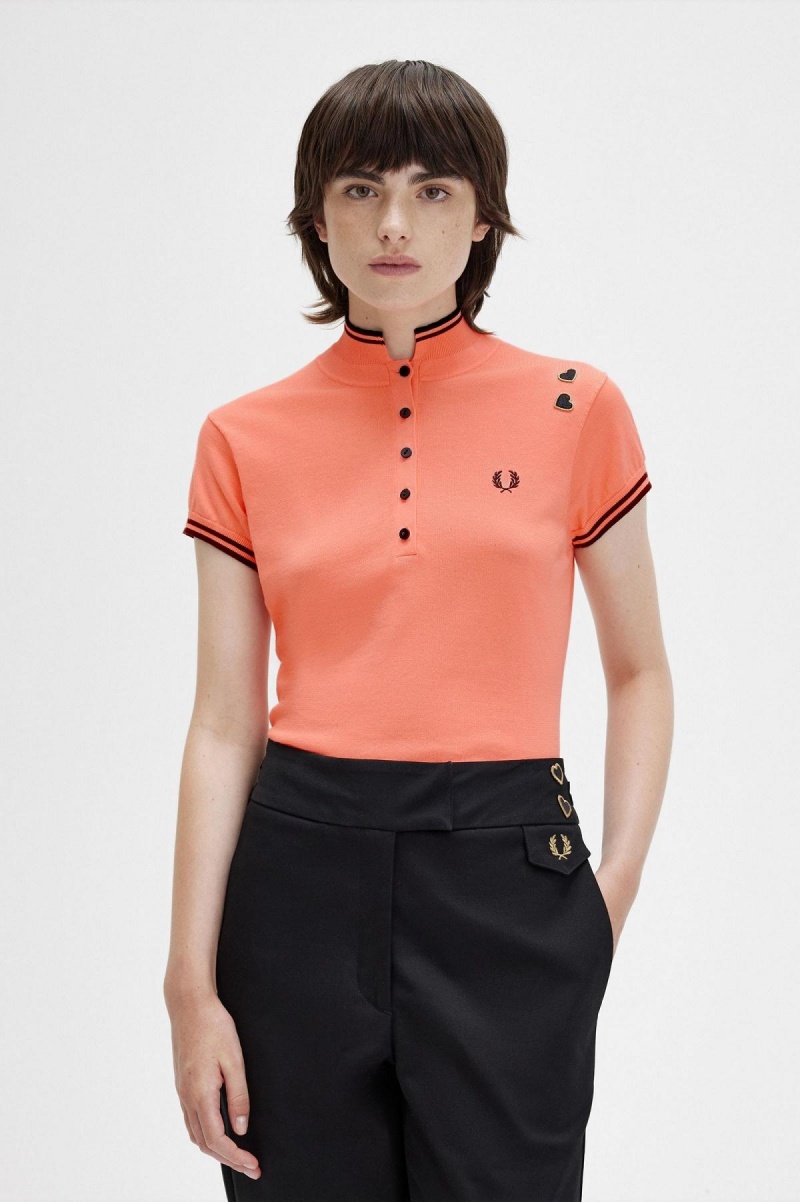 Prendas De Punto Fred Perry De Punto Shirt Mujer Coral | UMXND50468