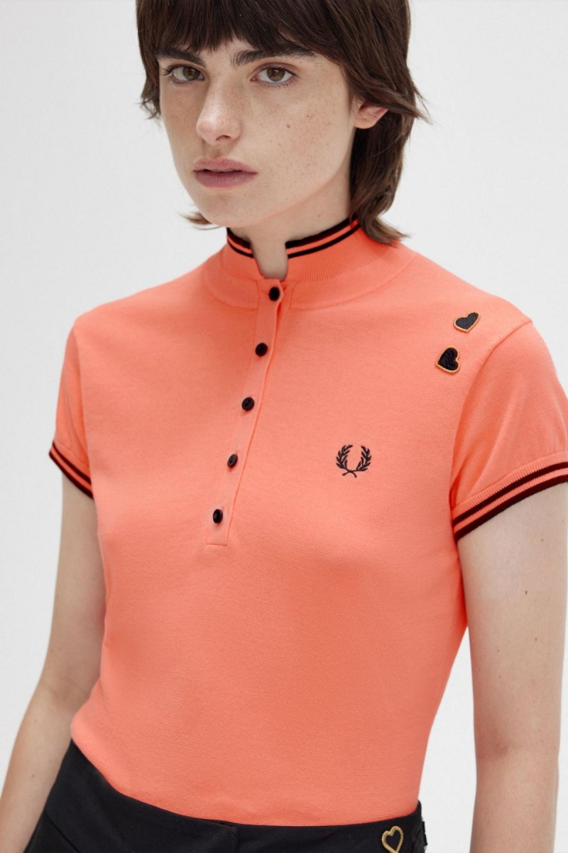 Prendas De Punto Fred Perry De Punto Shirt Mujer Coral | UMXND50468