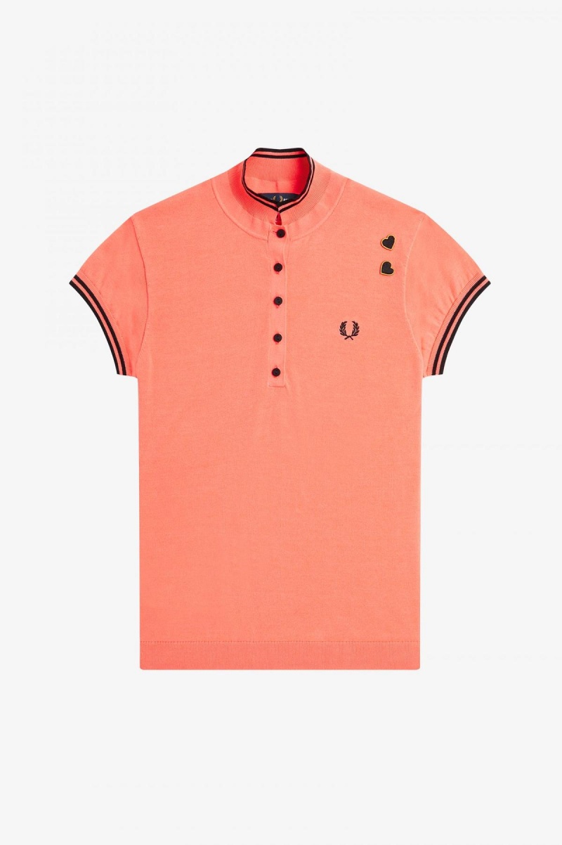 Prendas De Punto Fred Perry De Punto Shirt Mujer Coral | UMXND50468