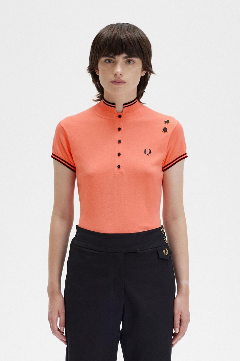 Prendas De Punto Fred Perry De Punto Shirt Mujer Coral | UMXND50468