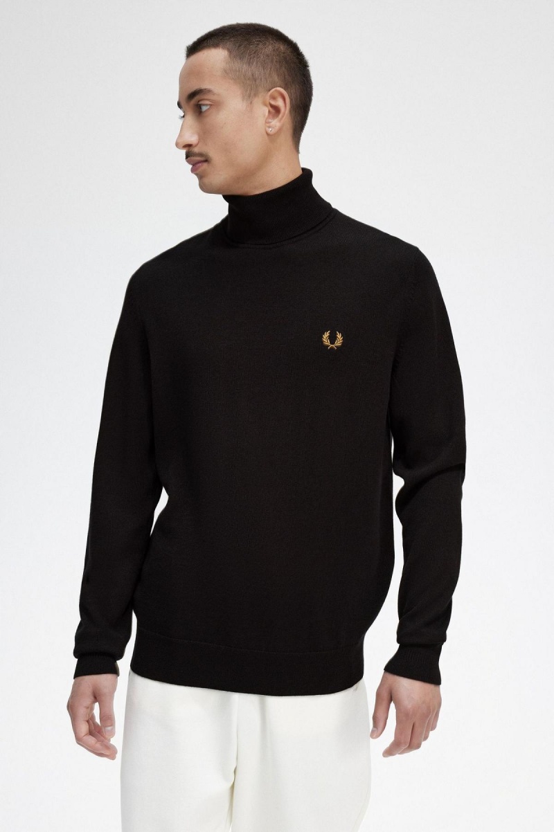 Prendas De Punto Fred Perry Roll Neck Jumper Hombre Azul Marino | GMXUC23918