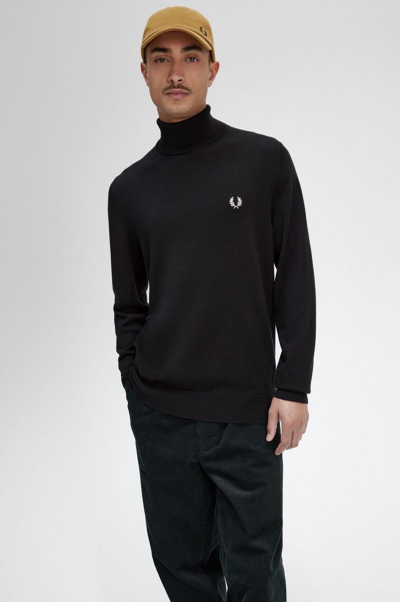 Prendas De Punto Fred Perry Roll Neck Jumper Hombre Verdes | AMXWC32146