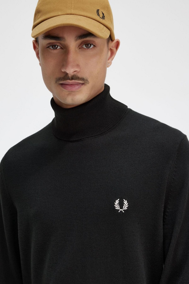 Prendas De Punto Fred Perry Roll Neck Jumper Hombre Verdes | AMXWC32146