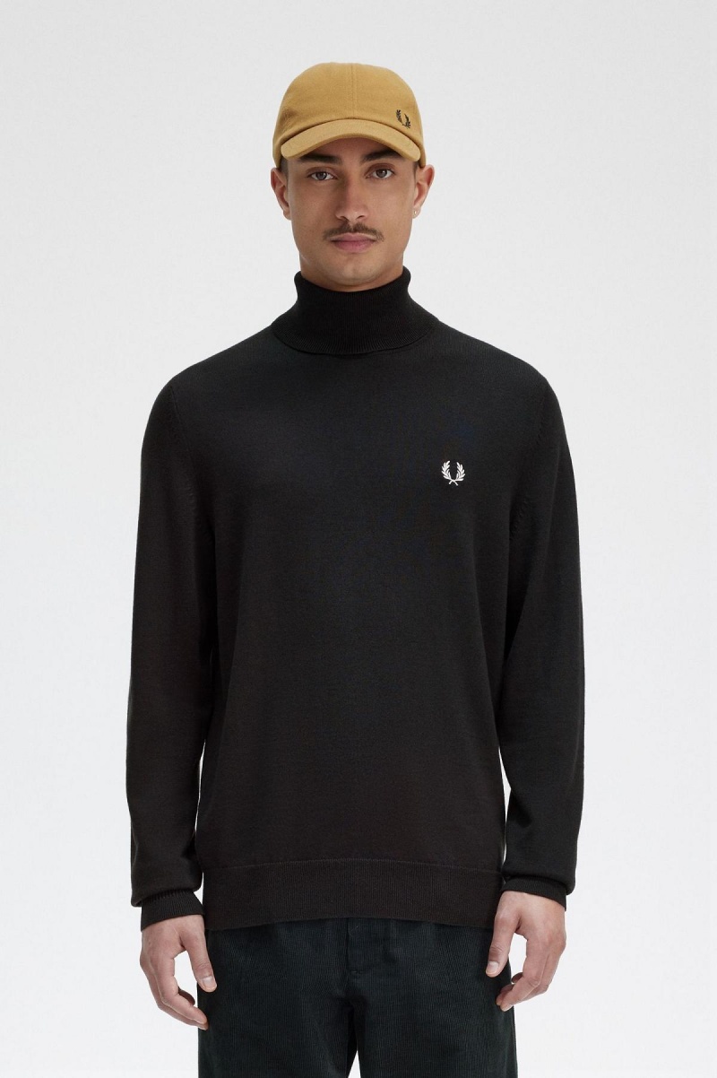 Prendas De Punto Fred Perry Roll Neck Jumper Hombre Verdes | AMXWC32146