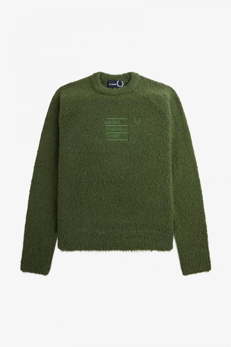 Prendas De Punto Fred Perry Textured De Punto Jumper Hombre Chive | MXXMI86461