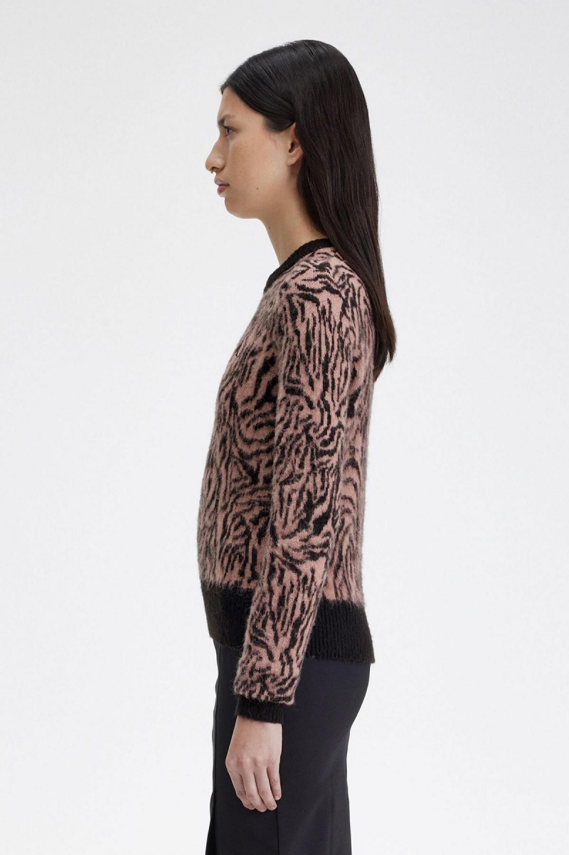 Prendas De Punto Fred Perry Zebra Jumper Mujer Rosas Rosas | ZMXMJ60682