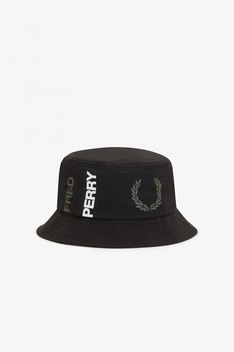 Sombrero Fred Perry Estampados Branding Bucket Accessories Negros | FMXUI76095