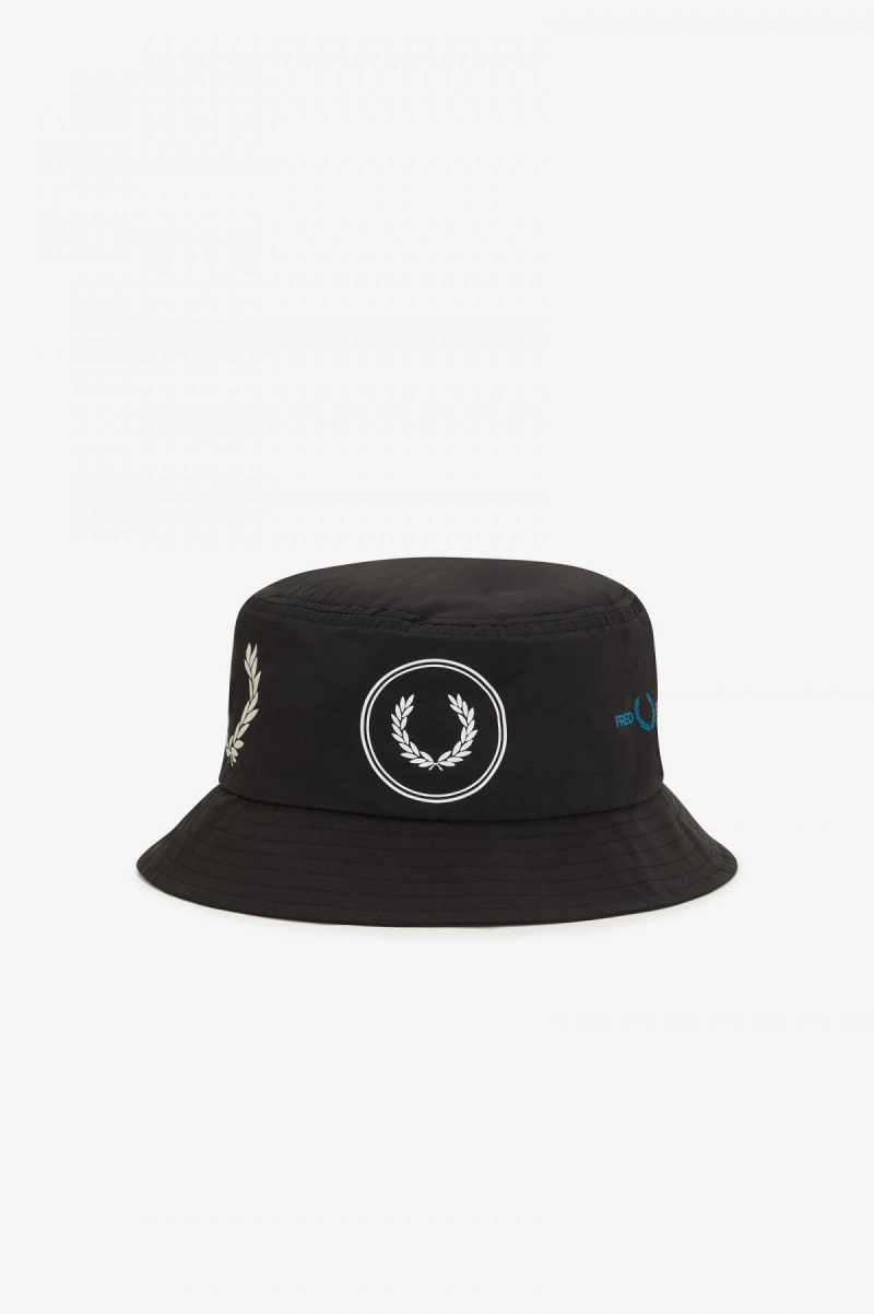 Sombrero Fred Perry Estampados Branding Bucket Accessories Negros | FMXUI76095