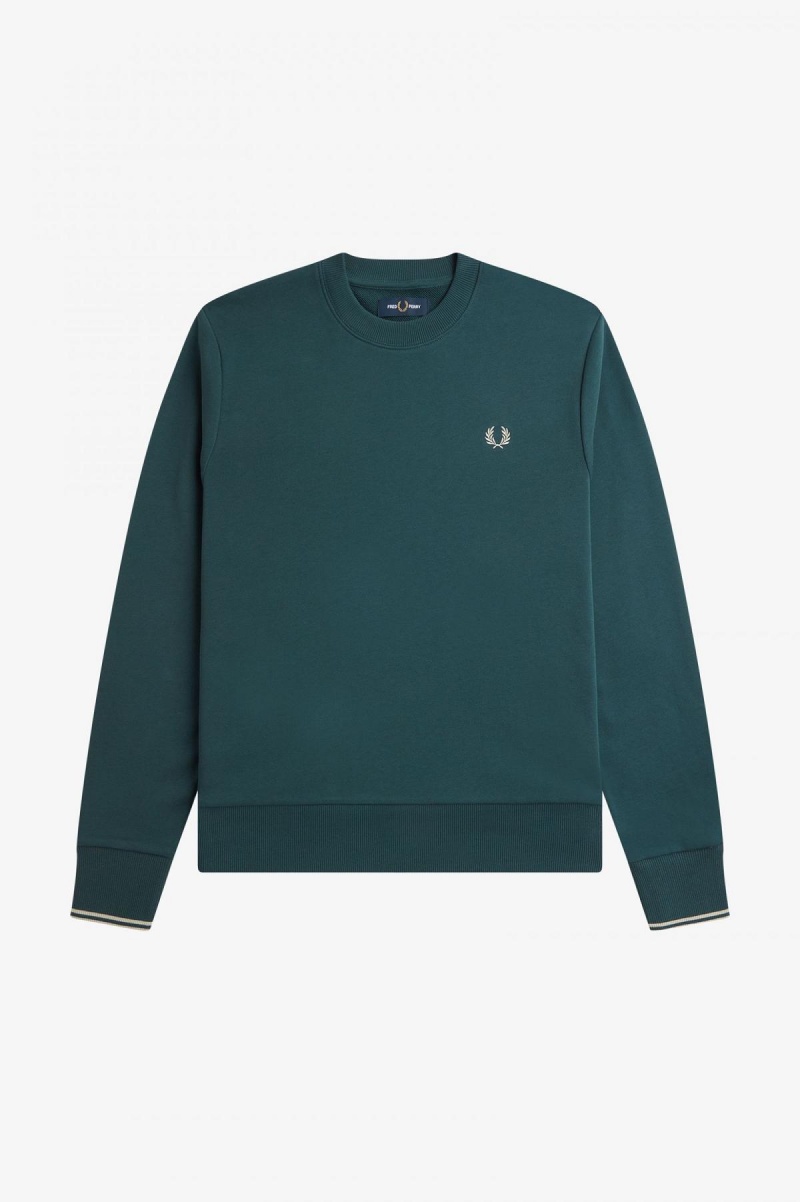 Sudaderas Fred Perry Crew Neck Hombre Azules | QMXUV74722