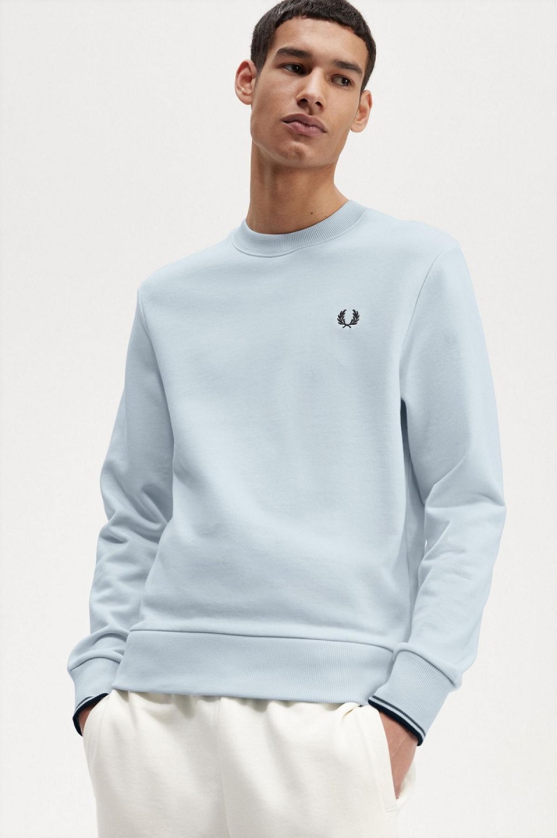 Sudaderas Fred Perry Crew Neck Hombre Azules | MXDYB38309